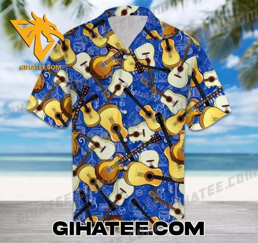 Guitar Music Pattern Short-Sleeve Hawaiian Shirts