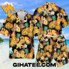 Guitar Tropical Pineapple Hawaiian Shirt Shorts Black Yellow Color
