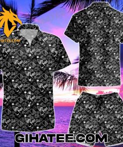Harry Potter Icon Pattern Black White Hawaiian Shirt And Shorts