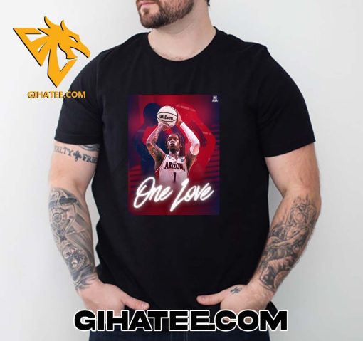 He Back One Love Caleb Love Arizona Athletics NBA T-Shirt