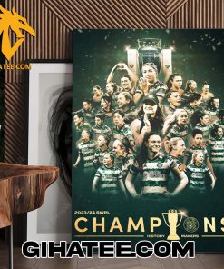 History Makers Celtic FC Champions Of Scotland 2024 Poster Canvas