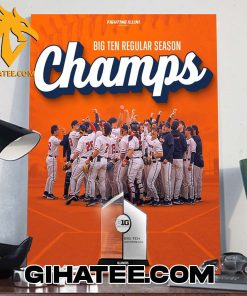 Illinois Baseball Champs 2024 Big Ten Regular Season Championship Poster Canvas