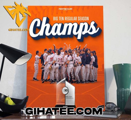 Illinois Baseball Champs 2024 Big Ten Regular Season Championship Poster Canvas