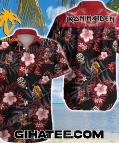 Iron Maiden Hibiscus Tropical Flower Hawaiian Shirt And Shorts Set