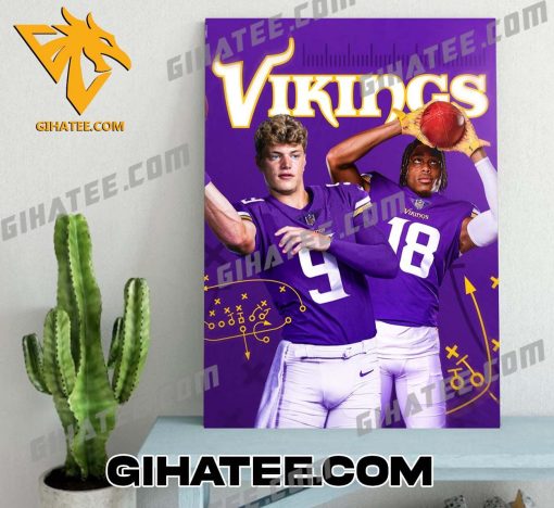 JJ McCarthy And JJETS Minnesota Vikings NFL Poster Canvas