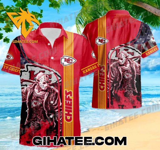 Jason Voorhees Horror Kansas City Chiefs Hawaiian Shirt Shorts