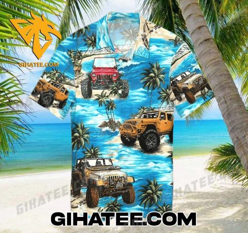 Jeep On Beach Short-Sleeve Hawaiian Shirts