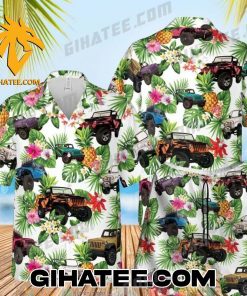 Jeep Pineapple Flowers Hawaiian Shirt And Shorts