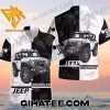 Jeep Wrangler Hawaiian Shirt And Beach Shorts Black And White Color