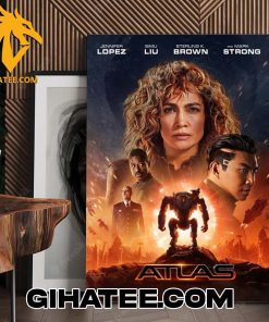 Jennifer Lopez And Simu Liu And Sterling K Brown And Mark Strong Star In Atlas Poster Canvas