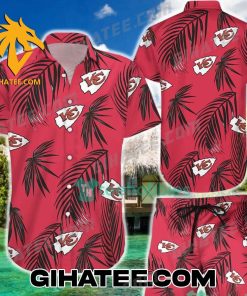 Kansas City Chiefs Logo Palm Leaves Hawaiian Shirt And Shorts