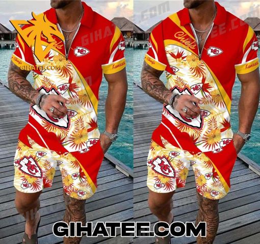 Kansas City Chiefs Tropical Forest Hawaiian Shirt And Shorts Set