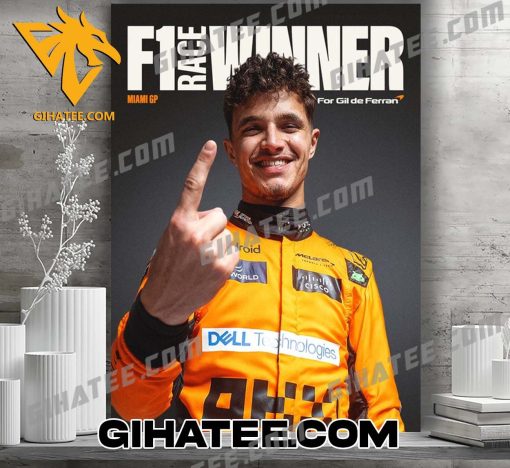 LANDO NORRIS IS A FORMULA 1 RACE WINNER MIAMI GP 2024 POSTER CANVAS