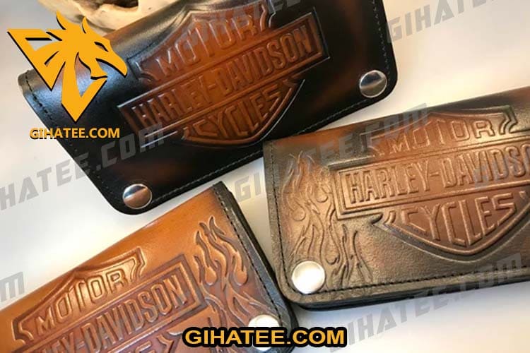 Leather wallet Personalized Harley Davidson gifts