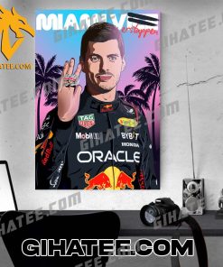 Max Verstappen Miami GP 2024 Poster Canvas Art Style