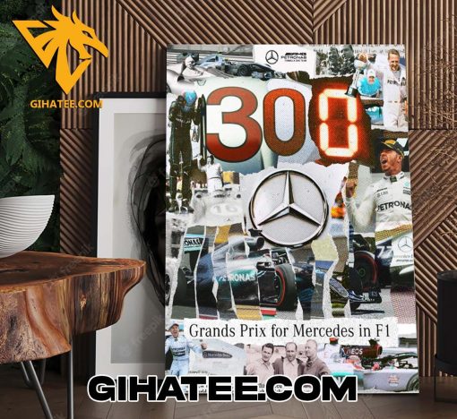 Mercedes-AMG PETRONAS F1 Team 300th Grands Prix GP Poster Canvas