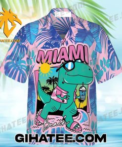 Miami South Beach Cool T- Rex Dinosaur Hawaiian Shirt Set