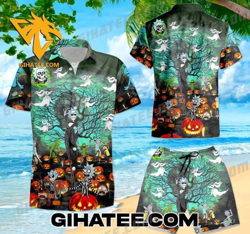 Morty Smith And Rick Sanchez Halloween Rick And Morty Hawaiian Shirt And Shorts Set