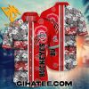 NCAA Ohio State Buckeyes Flower Cheap Hawaiian Shirt Set