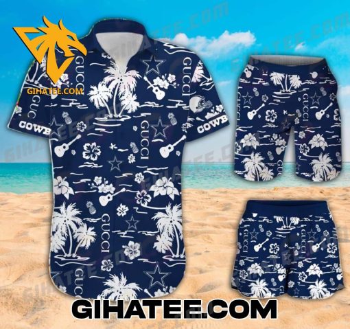 NFL Dallas Cowboys Guitar Gucci Coconut Island Hawaiian Shirt And Shorts Combo