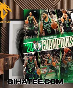 Official Boston Celtics Unsigned 2024 Eastern Conference Champions Stylized Poster Canvas