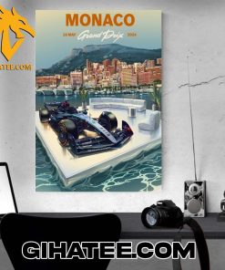 Official Mercedes-AMG PETRONAS F1 Team Monaco GP 2024 Poster Canvas
