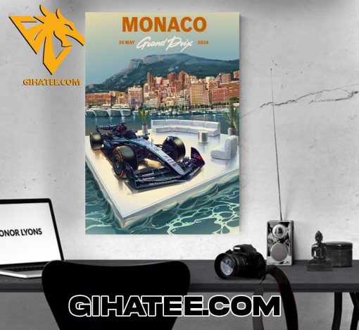 Official Mercedes-AMG PETRONAS F1 Team Monaco GP 2024 Poster Canvas