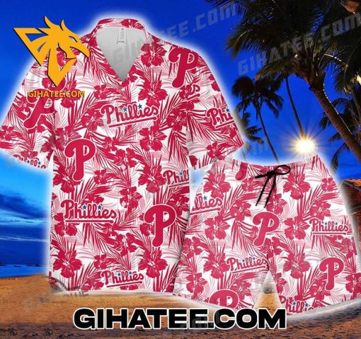 Philadelphia Phillies Hibiscus Flower Tropical Hawaiian Shirt And Beach Shorts