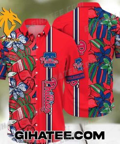 Philadelphia Phillies Tropical Flower Hawaiian Shirt And Shorts Set