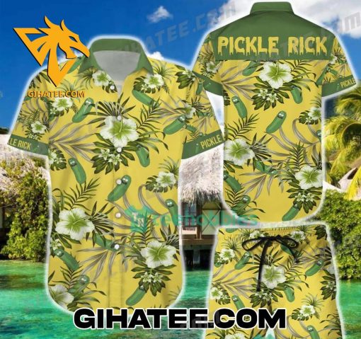 Pickle Rick Tropical Forests Hawaiian Shirt And Beach Shorts Gift For Rick And Morty Fans