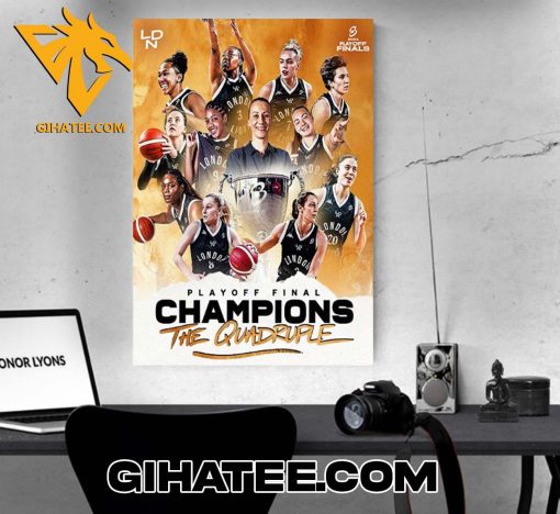 Quality 2024 Playoff Final Champions Are London Lions For 4-Peat Poster Canvas