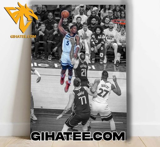 Quality Anthony Edwards Iconic Poster Dunk Moment Over Daniel Gafford Destroy The Rim Of Mavs In Game 3 Western Coference Final NBA Playoffs 23-24 Poster Canvas