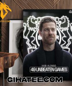 Quality Congratulations Xabi Alonso Bayer 04 Leverkusen 49 Unbeaten Games Poster Canvas