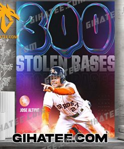 Quality Congratulations to Jose Altuve on his 300th career stolen base Poster Canvas