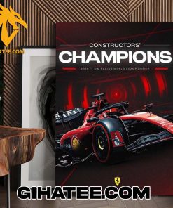 Quality Ferrari F1 Racing Team The Constructors Champions 2024 F1 Sim Racing World Championship Poster Canvas