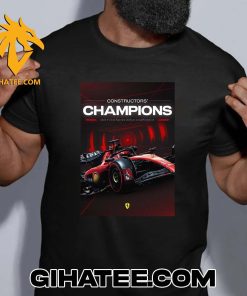 Quality Ferrari F1 Racing Team The Constructors Champions 2024 F1 Sim Racing World Championship T-Shirt