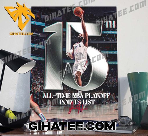 Quality James Harden Surpassed Hakeem Olajuwon For 15th Place On The NBA All-Time Playoff Points List Poster Canvas