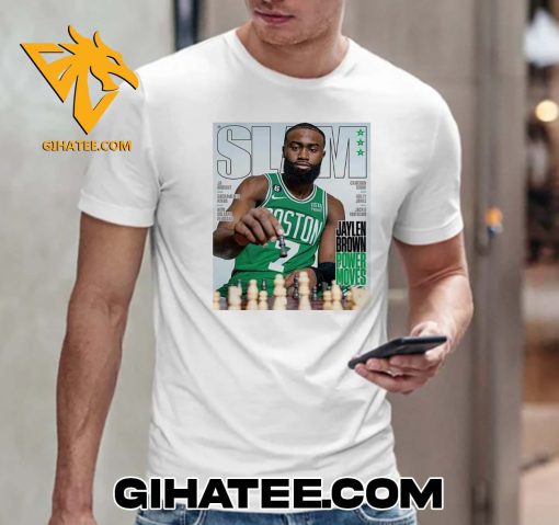 Quality Jaylen Brown Celtics Boston NBA Power Moves Cover SLAM T-Shirt