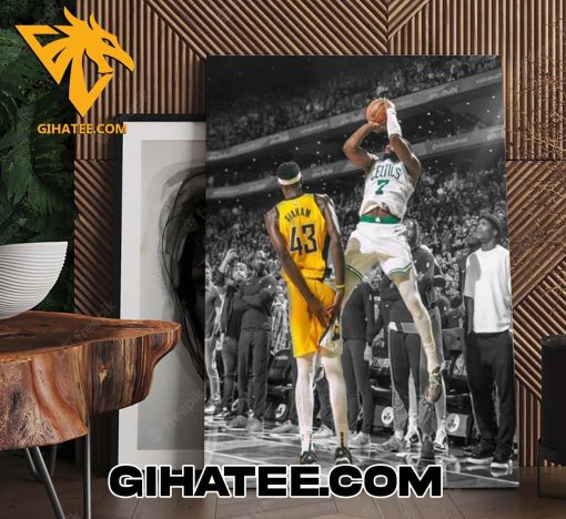 Quality Jaylen Brown Game-Tying For Celtics With Clutch Shot In Last Second Eastern Conference Final NBA Playoffs 2023-2024 Poster Canvas