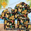 Quality Jeep Pineapple Flowers Black Yellow Hawaiian Shirt And Shorts Set