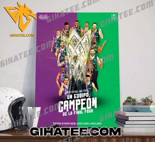 Quality Malaga Unicaja Campeones De La Basketball Champions League Champions 2024 Poster Canvas