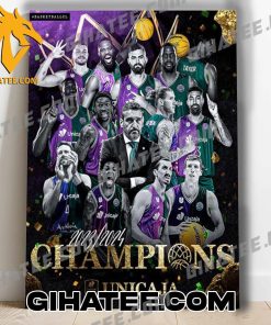 Quality Malaga Unicaja Is Champions Of Basketball CL 2024 Viva Malaga Campeones De La Poster Canvas