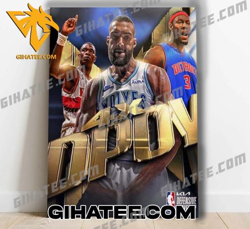 Quality NBA KIA Defensive Player Of The Year 4X DPOY Rudy Gobert joins an exclusive club with Dikembe Mutombo and Ben Wallace Poster Canvas