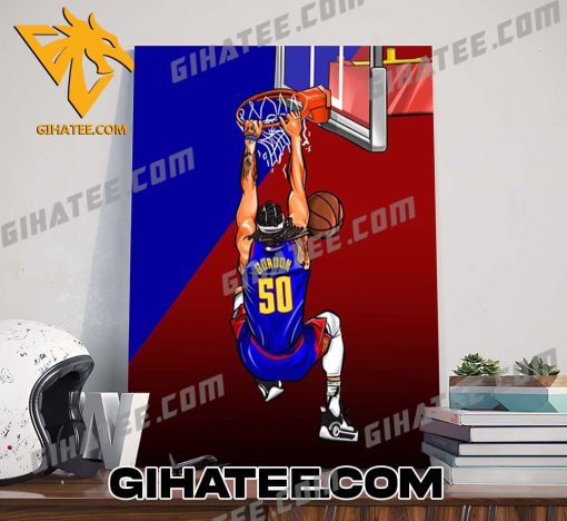 Quality NBA Playoffs 2023-2024 Drawing Cartoon Poster Aaron Gordon 50 Denver Nuggets Poster Canvas