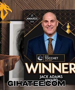 Quality Rick Tocchet Of The Vancouver Canucks Is This Year’s Jack Adams Award Winner For Coach Of The Year Poster Canvas