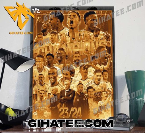 REAL MADRID ARE CHAMPIONS OF SPAIN POSTER CANVAS