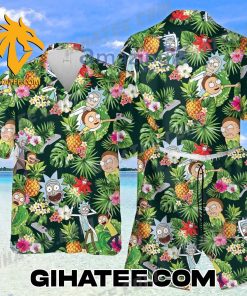 Rick And Morty Tropical Pineapple Summer Hawaiian Shirt Shorts
