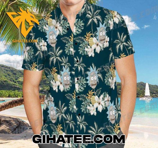 Rick Sanchez Tropical Flower Pineapple Rick And Morty Hawaiian Shirt And Shorts