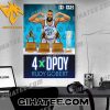 Rudy Gobert Wins His Fourth Dpoy Award Art Style Poster Canvas