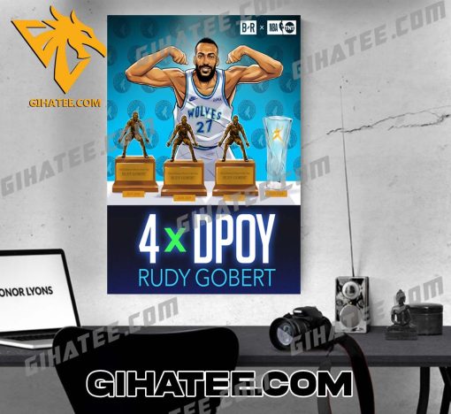 Rudy Gobert Wins His Fourth Dpoy Award Art Style Poster Canvas